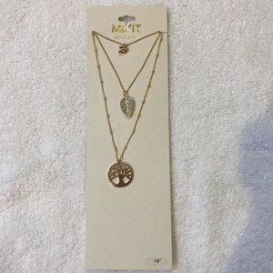 Three Layer Bar Medallion Necklace